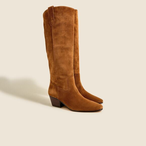 J. Crew Women's Piper Knee-High Boots in Suede Leather Rich Toffee Size 9 NWOB - Picture 1 of 10